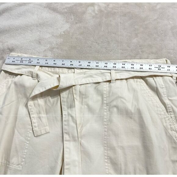 Madewell Griff Superwide Leg Cargo Pants Women's 33 Cream Belted NWT - Picture 7 of 11